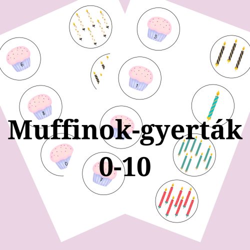 Muffinok-gyertyál (számlálás 0-10-ig)